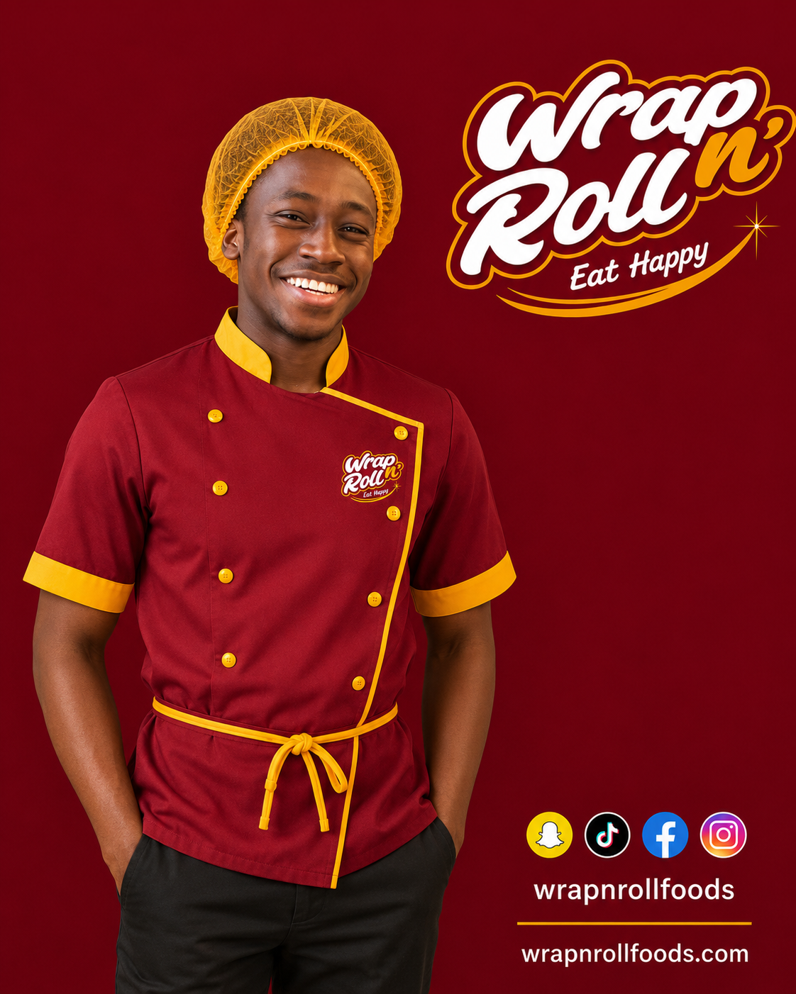 Wrap n' Roll head chef ready to cook
